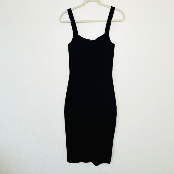 NWT Aritzia Babaton Chase Bodycon Knit Black Noir Midi Dress - Picture 4 of 13